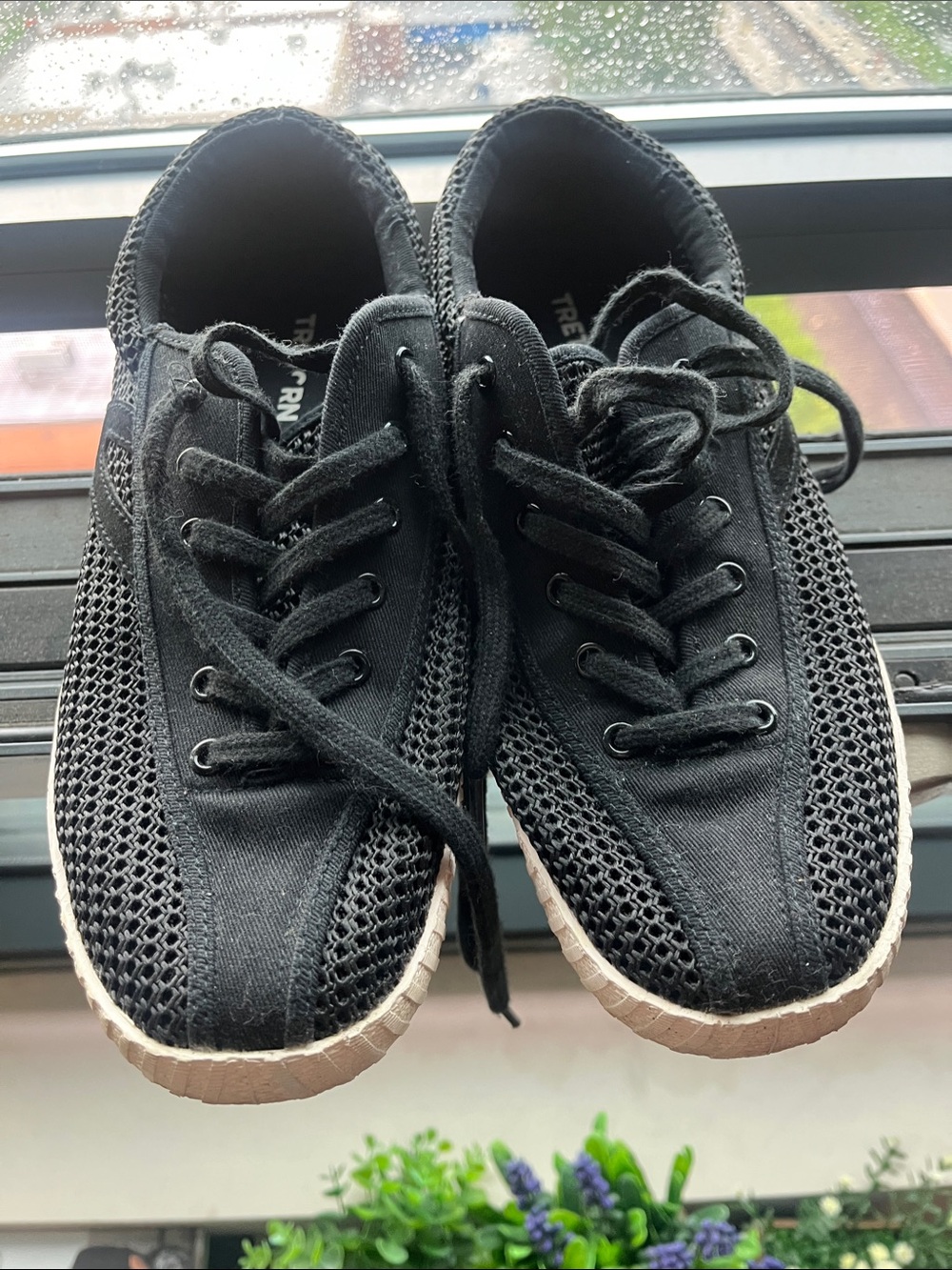 Tretorn Black Mesh & Canvas Sneakers